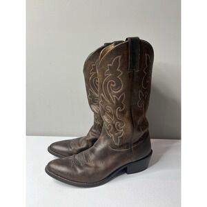 Justin 2253 Buck Bay Apache Cowboy Western Boots Men's Sz 9 D Brown